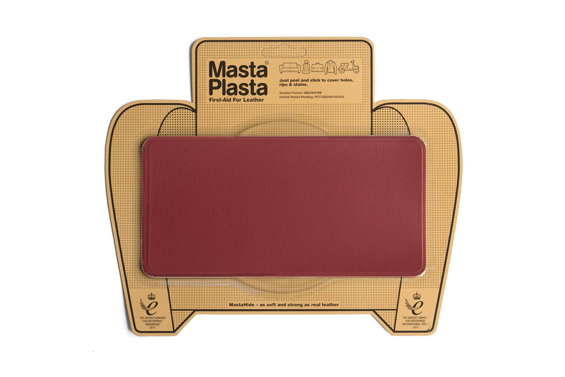 MastaPlasta Selbstklebende Premium-Leder-Reparaturflicken – Rot 20 x 10 cm (8" x 4") Sofortige Polsterqualität Patch für Sofas, Auto-Innenräume, Taschen, Jacken, Vinyl und mehr… von MastaPlasta