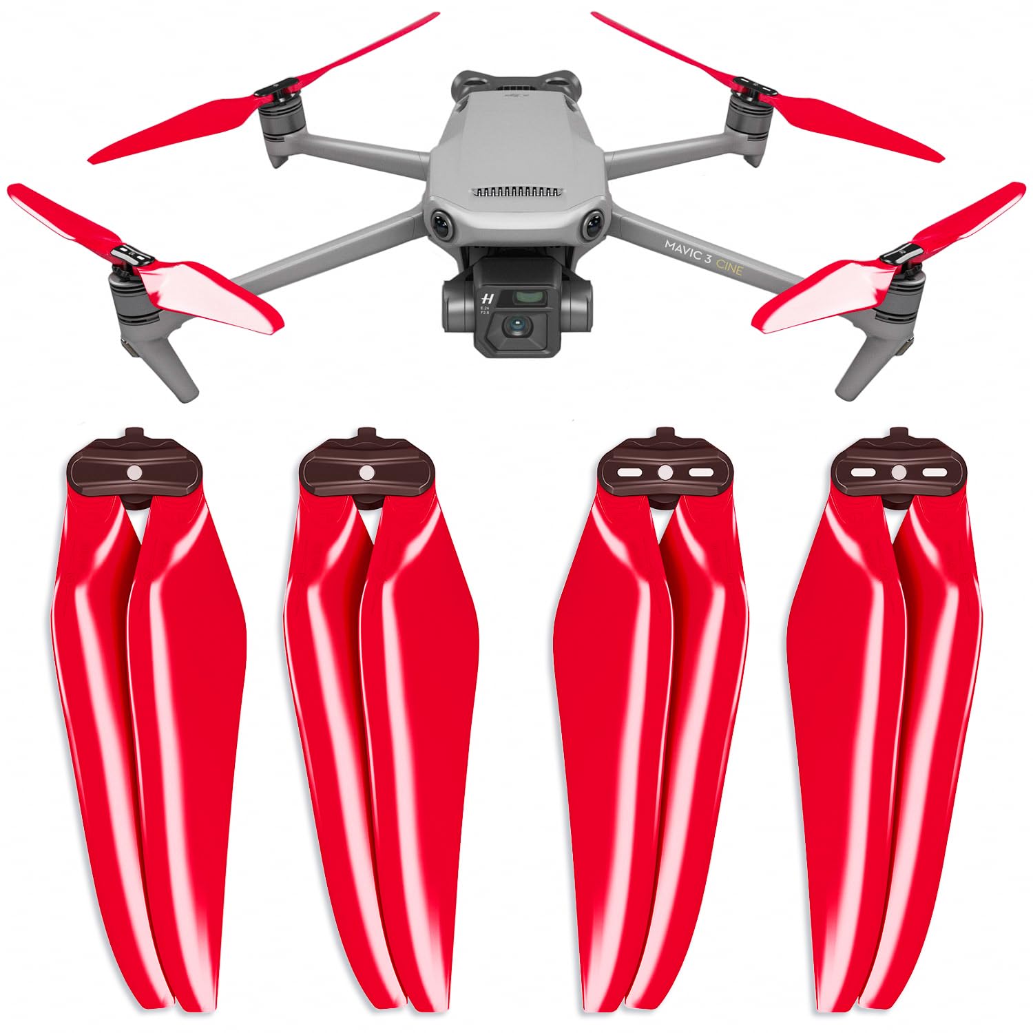 Master Airscrew Stealth Propeller kompatibel mit DJI Mavic 3 - Rot, 4 Stück von Master Airscrew