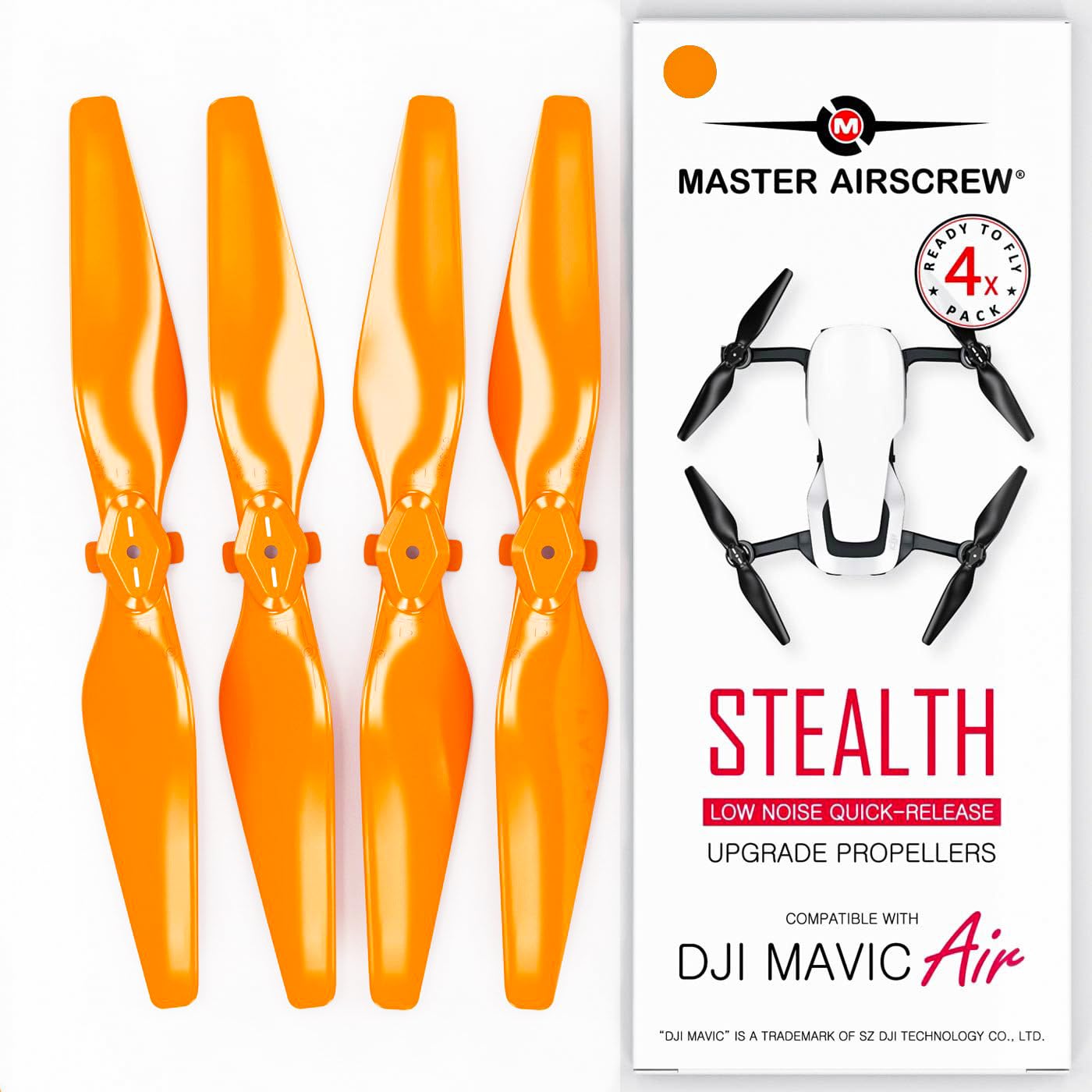 Master Airscrew Stealth Propeller kompatibel mit DJI Mavic Air - Orange, 4 Stück von Master Airscrew