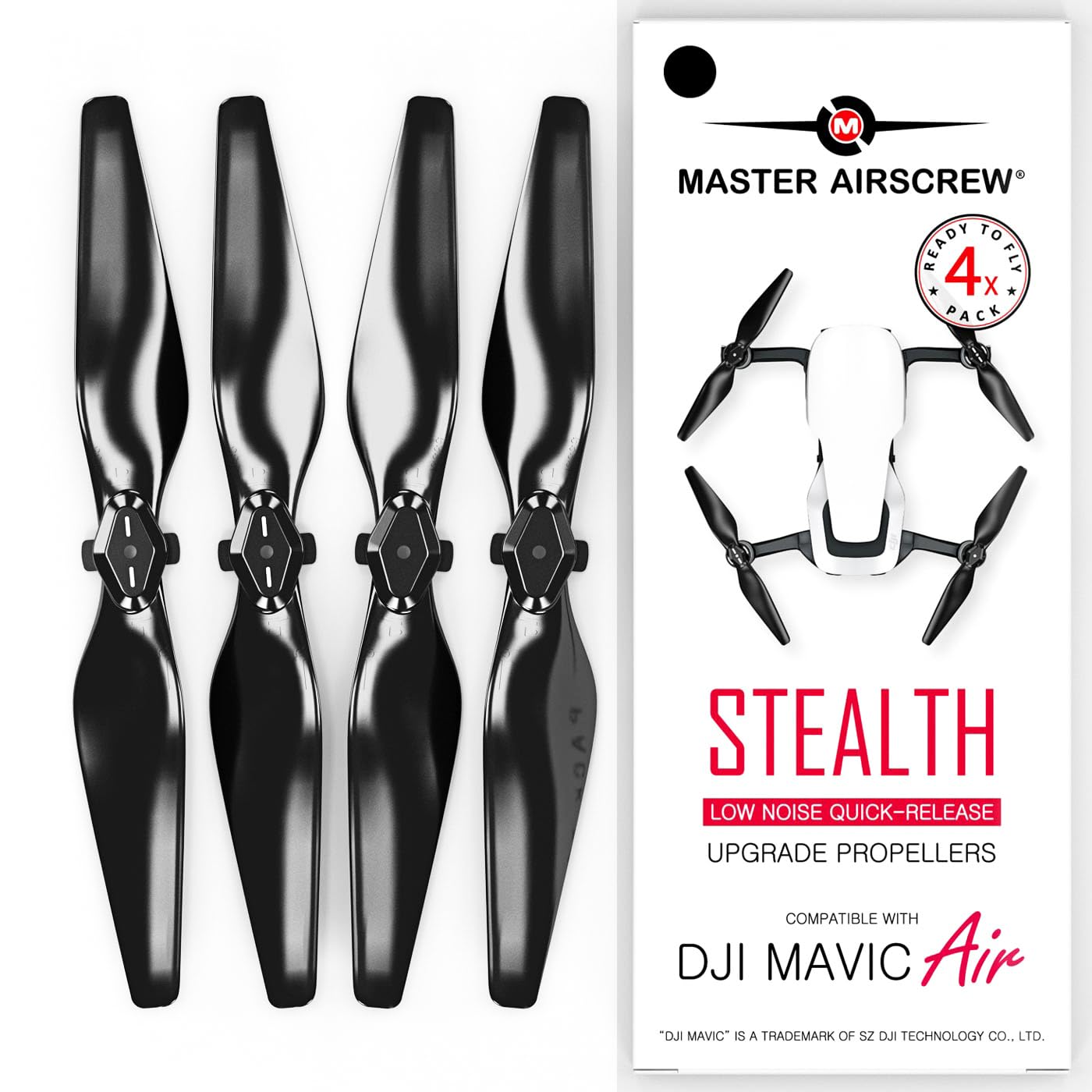 Master Airscrew Stealth Propeller kompatibel mit DJI Mavic Air - Schwarz, 4 Stück von Master Airscrew