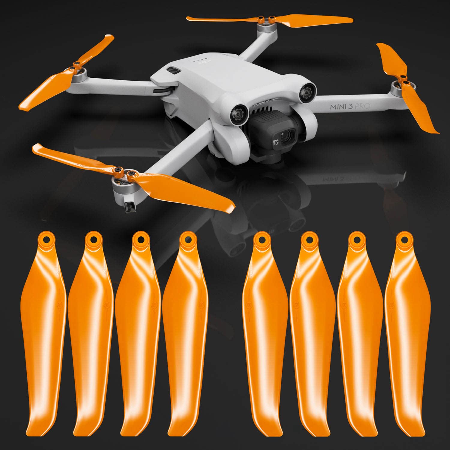 Master Airscrew Stealth Propeller kompatibel mit DJI Mini 3 Pro & Mini 4 Pro - Orange, 4 Propeller im Set von Master Airscrew