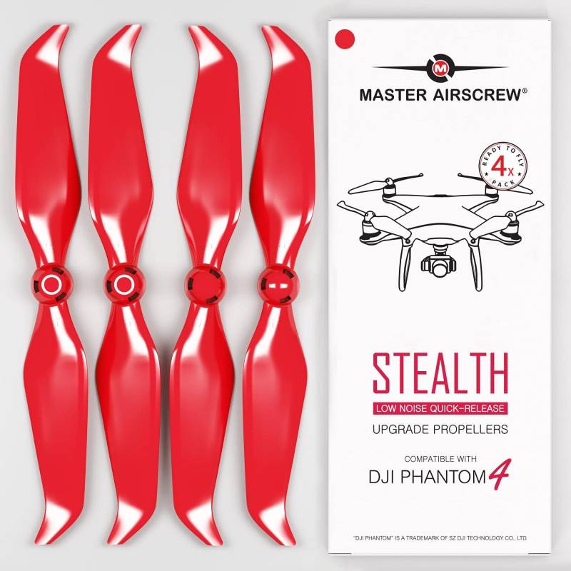 Master Airscrew Stealth Propeller kompatibel mit DJI Phantom 4 - Rot, 4 Stück von Master Airscrew