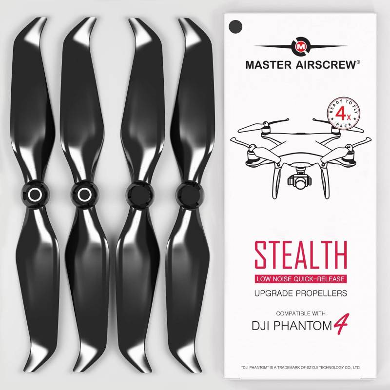 Master Airscrew Stealth Propeller kompatibel mit DJI Phantom 4 - Schwarz, 4 Stück von Master Airscrew