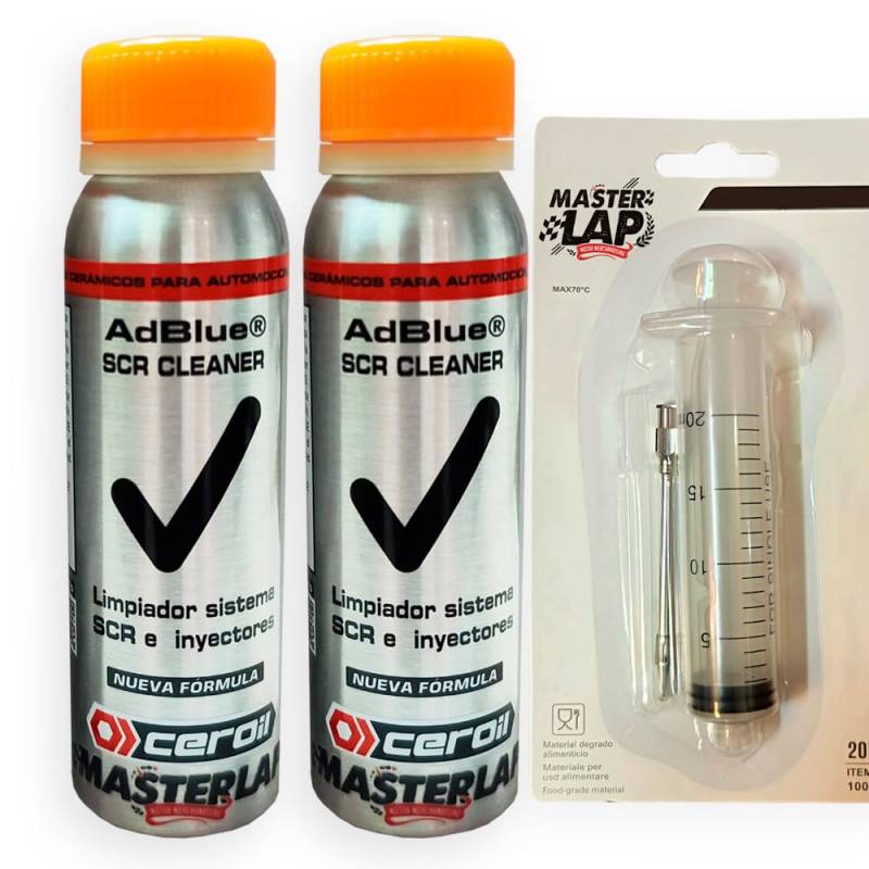 Master Lap Adblue Antikristallisierungsmittel mit Dosierer, verhindert Kristallisation und Reinigung von Injektoren und Katalysatoren, Behandlung von 80 l, 2 x 100 ml, 2 Stück von Master Lap