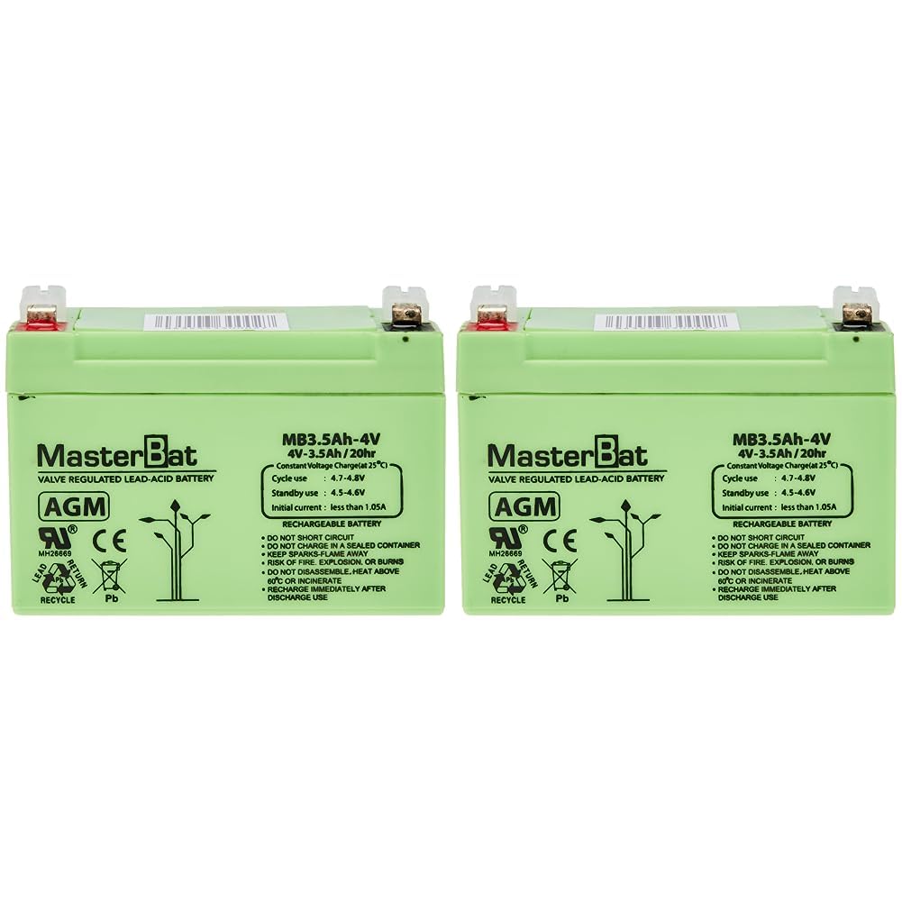 Master U-Power Bleibatterie AGM 3,5 Ah 4 V (Packung mit 2) von Master U-Power