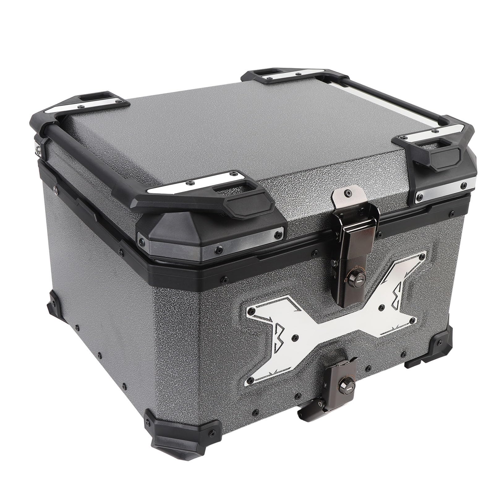 55L Motorrad-Hintergepäck Box mit Sicherheits Schloss, Aluminium Legierung Schnell Abdichtung Trunk Top Box für Helm Gepäck, Abnehmbares, Abwasch Bares PU-Isolier Futter von Masyrt