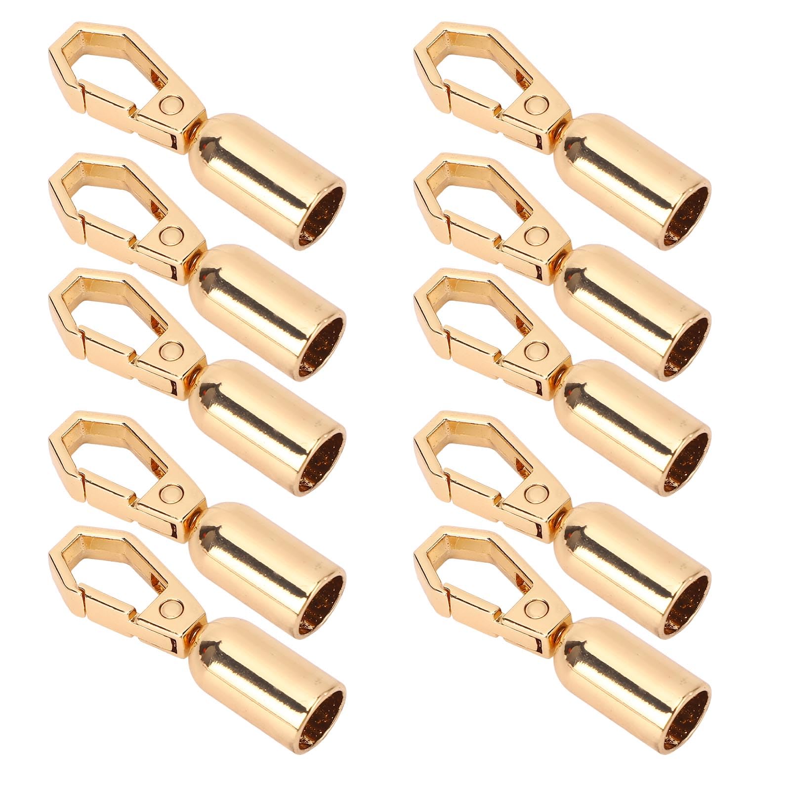 Seilende -Stopper -Haken, 10 Sets Zinklegungsglotz -Schnappausstattung für Lederhandwerk, 8 -Mm -Loch mit 10 Mm Schrauben, Multi -Layer -Polieren, Einfache Installation (Gold) von Masyrt