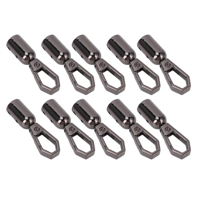 Seilende -Stopper -Haken, 10 Sets Zinklegungsglotz -Schnappausstattung für Lederhandwerk, 8 -Mm -Loch mit 10 Mm Schrauben, Multi -Layer -Polieren, Einfache Installation (Schwarz) von Masyrt