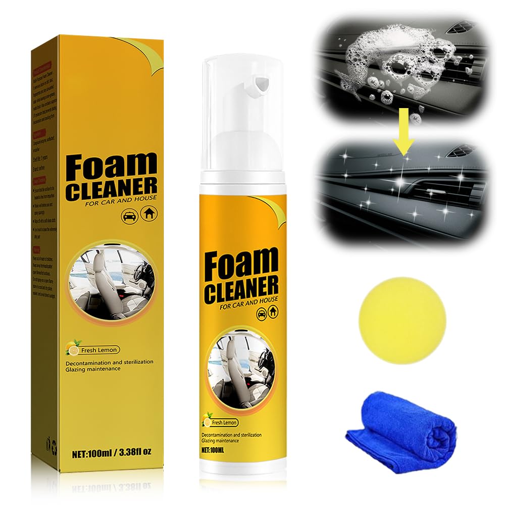 Matame Multi-Purpose Foam Cleaner, 2025 Neu Auto Innenraum Reiniger, Innenraumreiniger Auto, Cockpitpflege Auto, Auto Polsterreiniger für Kunststoff Polster Leder (1PCS, 100ML) von Matame