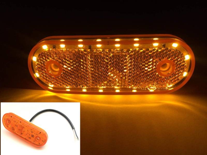 Matel Service LED Begrenzungsleuchte 12/24V Umrissleuchte Anhänger LKW 114x40x25 mm E20 gelb von Matel Service