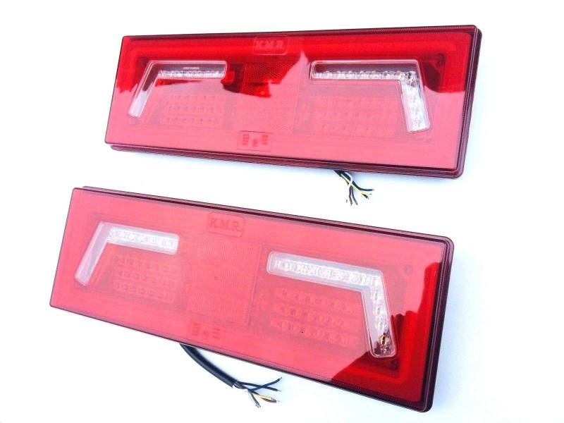 Matel Service 2x LED Rückleuchte 5 Funktionen mit Neon Effekt 12V 24V für Traktor Bagger Kipper LKW von Matel Service