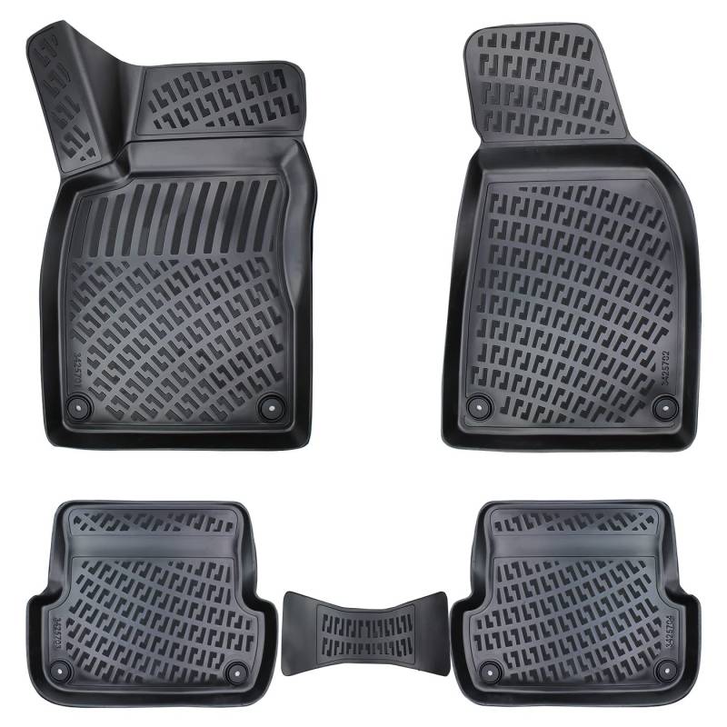 Matnamis 3D Auto Gummimatten Set für Audi A4 (B6, B7) 2000-2009 Passgenaue Fußmatten 4-teilig Allwetter, Antirutschmatten Auto PKW-Fußraummatten Extra Hoher Schwarz von Matnamis