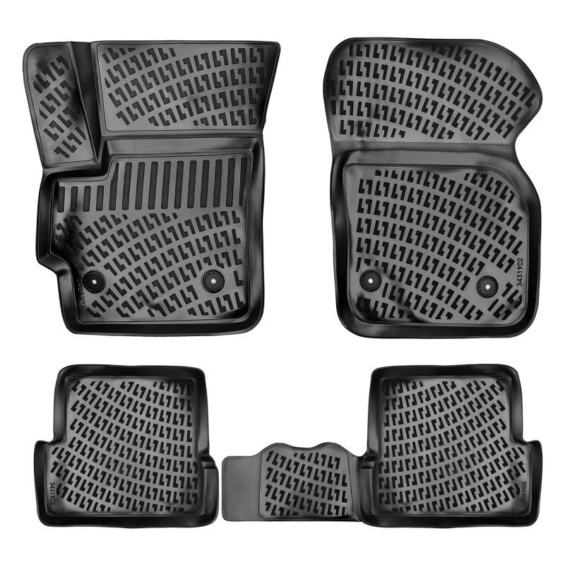 Matnamis 3D Auto Gummimatten Set für Mazda 3 2003-2009 Passgenaue Fußmatten 4-teilig Geruchlos Antirutschmatten Auto PKW-Fußraummatten Extra hoher Schwarz von Matnamis