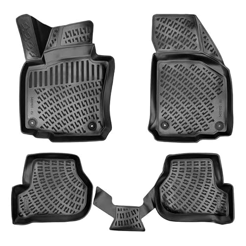 Matnamis 3D Auto Gummimatten Set für VW Golf 5-Golf 6 2003-2012, Golf 5-Golf 6 2003-2012 (Variant) Passgenaue Fußmatten 4-teilig Geruchlos Antirutschmatten Auto PKW-Fußraummatten Extra hoher Schwarz von Matnamis