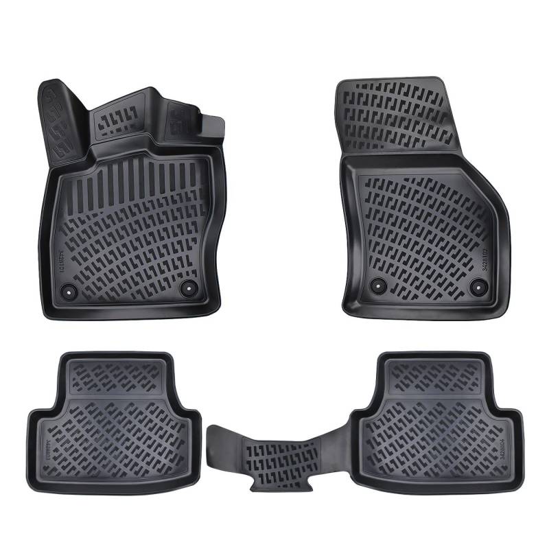 Matnamis 3D Auto Gummimatten Set für VW Golf 8 (Manuel) ab 2020, VW Golf 8 (Manuel) ab 2020 (Variant) Passgenaue Fußmatten 4-teilig Geruchlos Antirutschmatten Auto PKW-Fußraummatten Extra hoher von Matnamis