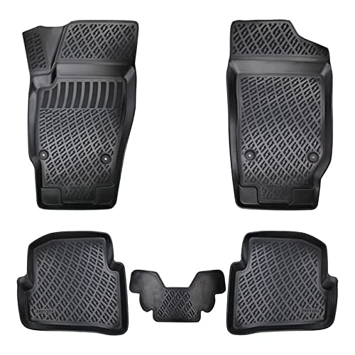 Matnamis 3D Auto Gummimatten Set für VW Polo 9N 2001-2009 Passgenaue Fußmatten 4-teilig Geruchlos Antirutschmatten Auto PKW-Fußraummatten Extra hoher Schwarz von Matnamis