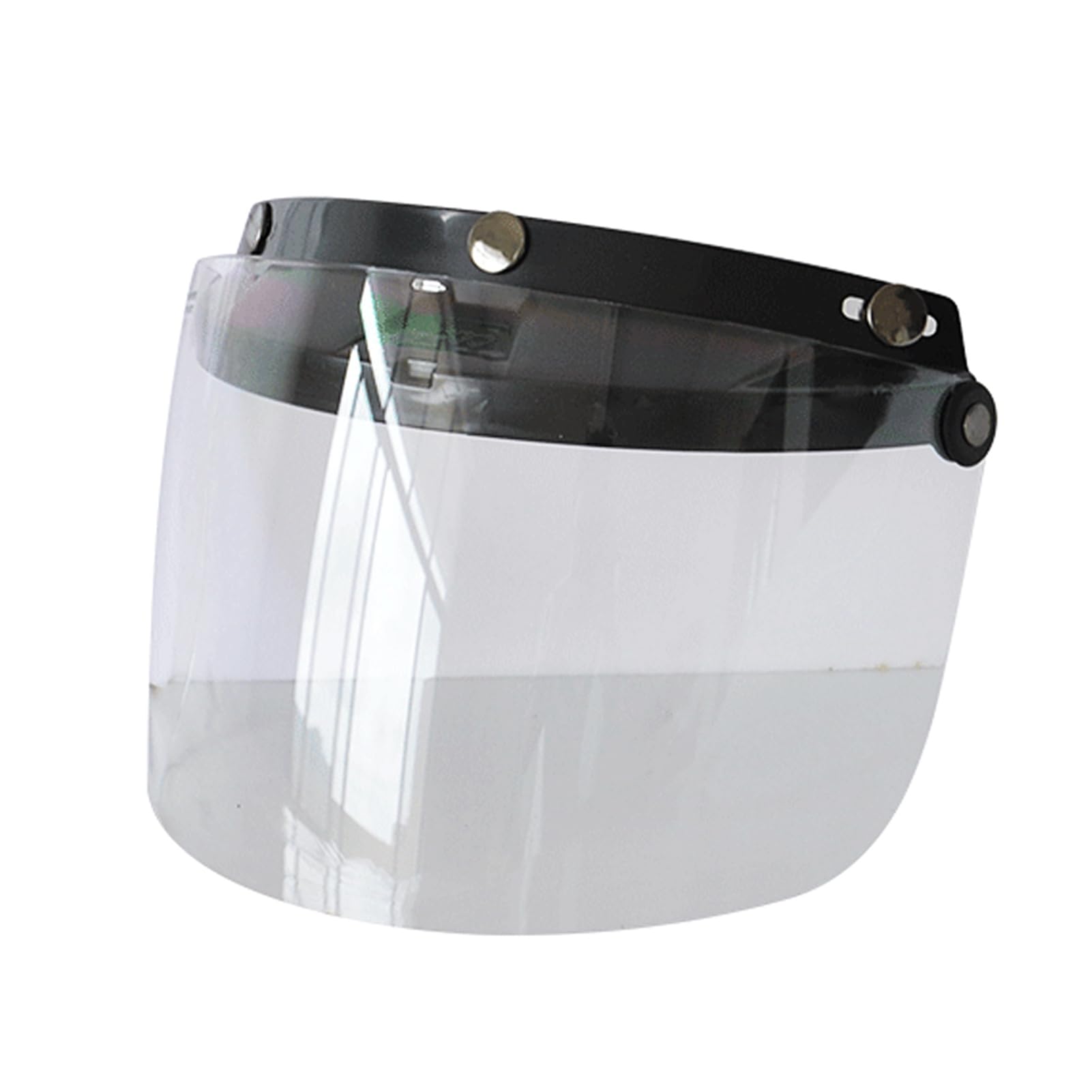 Motorrad Anti-Anti-Kratzer-Helme Linsen Mode Visor Windschutzschild Linse Universal 3-Snap Open Face Helme Schild Schwarz (Transparent) von Matybobe