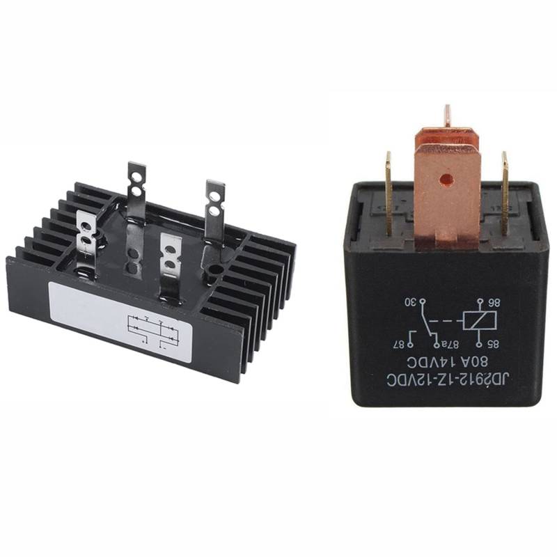 Mauedest 1 x 100 A, 1200 Volt, 4-polig, 1 Phasen-Diodenbrückengleichrichter und 1 x 80 A DC 12 V 5-poliges DIY-Leistungsrelais für Auto, , Fahrzeug von Mauedest