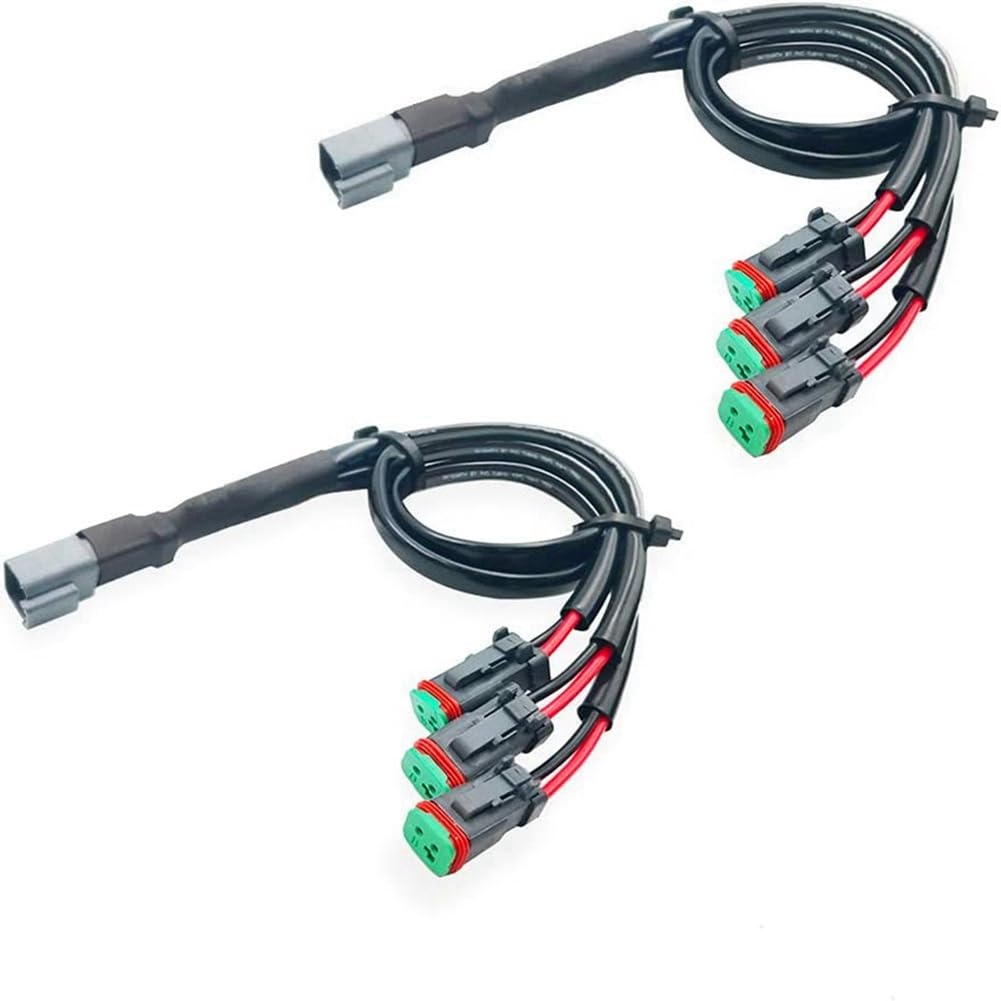 Mauedest 2 Kabel 3 in 1 Deutsch Dual Outputs DT DTM Buchse Adapter für LED Nebelscheinwerfer LED Pod Lights von Mauedest