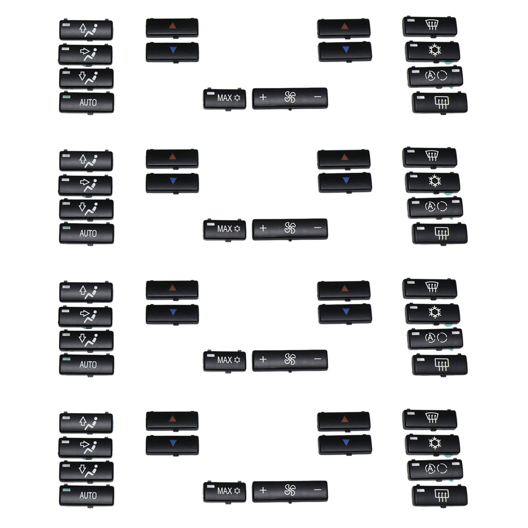 Mauedest 4 x Schlüsselabdeckung für Klimaanlage A/C mit Kapuze mit 14 Tasten für E39 E53 525I 530I 540I M5 X5 von Mauedest