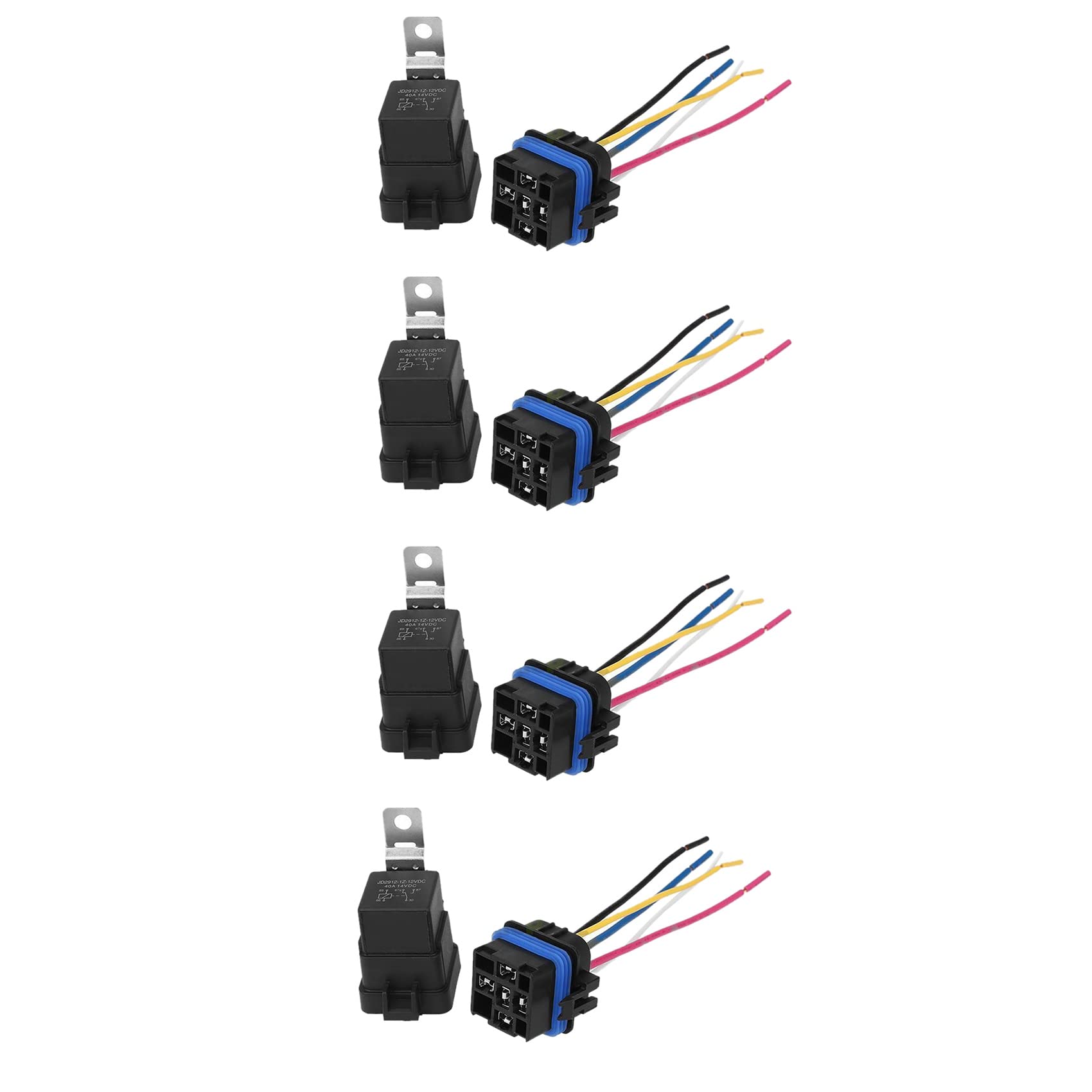 Mauedest 4X Wasserdichtes Integriertes Auto Relais DC / 12V 40A Auto Relais & Sockel 5 Polig von Mauedest