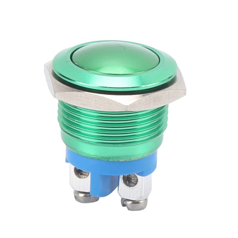 METALL DRUCKTASTER SCHALTER KUGEL VOLLOXIDATION SELBSTRÜCKSTELLUNG FÜR LEISTUNGSSTEUERUNG 16MM 220V (Green) von Mavaol