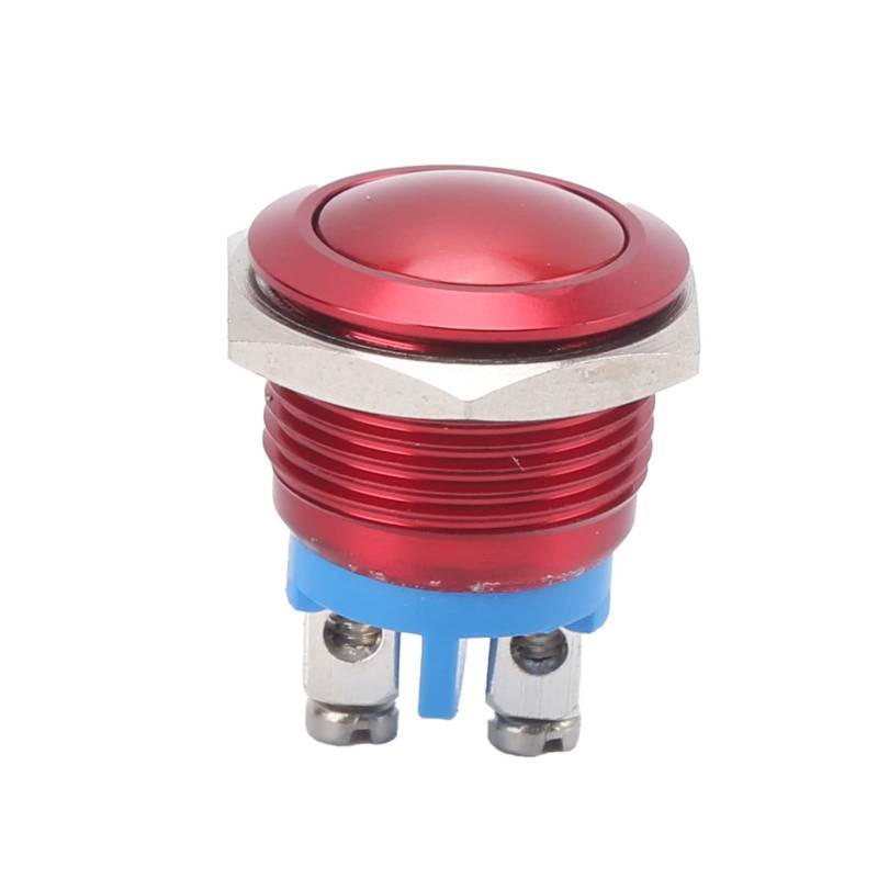 METALL DRUCKTASTER SCHALTER KUGEL VOLLOXIDATION SELBSTRÜCKSTELLUNG FÜR LEISTUNGSSTEUERUNG 16MM 220V (Red) von Mavaol