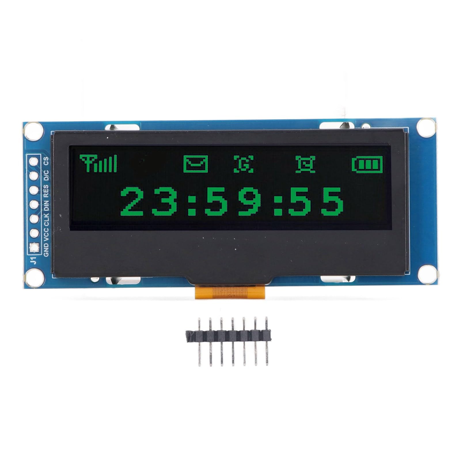 Mavaol 2,23-Zoll-OLED-Display 128 x 32, ultradünn, stromsparend, SPI-I2C-kompatibel, ideal für Mikrocontroller, DIY-Projekte, GPS, POS, intelligente Messgeräte, Ingenieure (MRC162C Green Display) von Mavaol