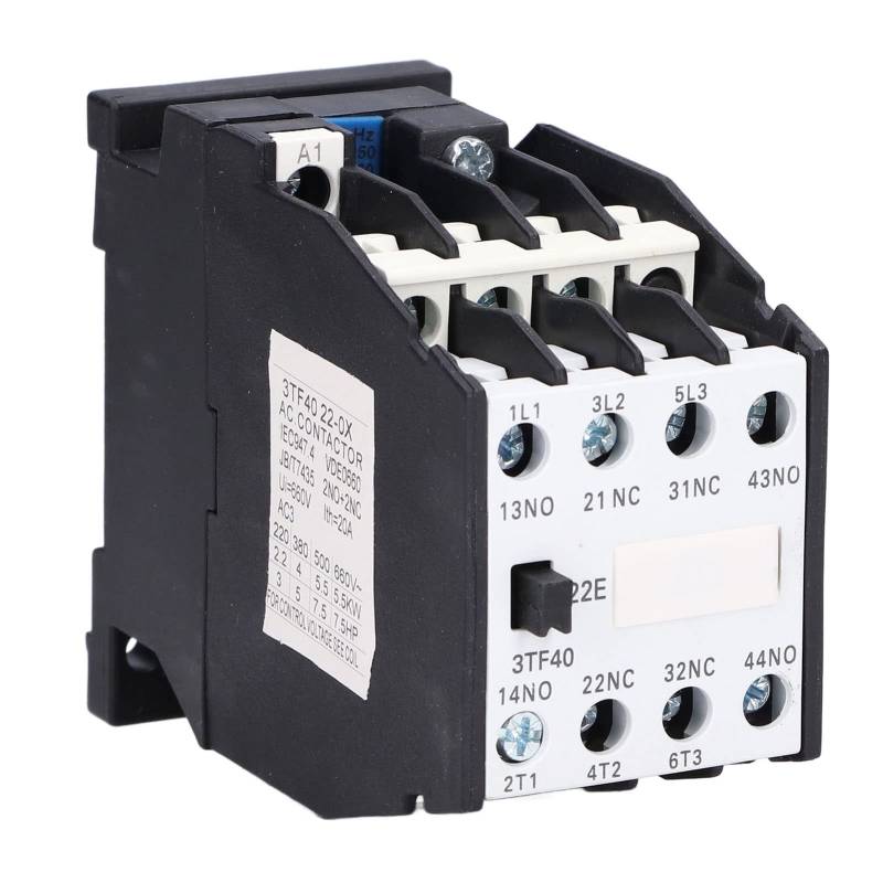 Mavaol AC-Schütz 20 A 2NO 2NC DIN-Schienenmontage 220 V 380 V 500 V 660 V 7,5 PS Motorsteuerung Robustes PA66 für industrielle Wohnanwendungen von Mavaol