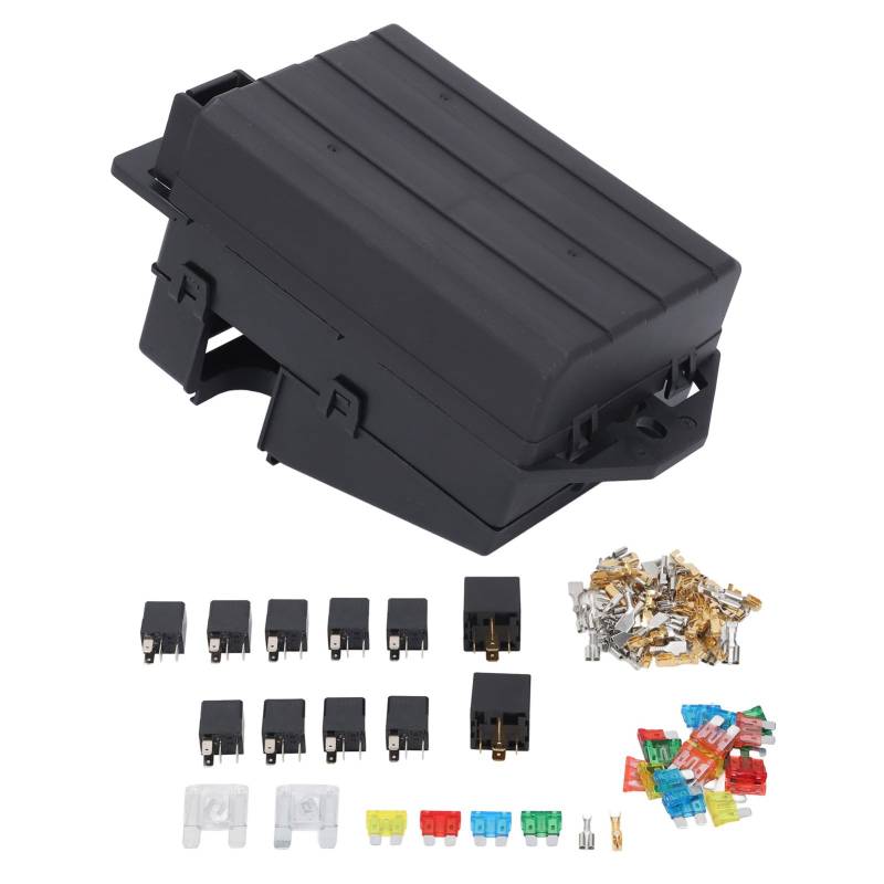 Mavaol Relay Box Kit - 2pcs 5 Pin Relais 9pcs 4 Pin -Relais mit 24 Klingenkomponenten mit Crimp -Klemmen - Automobil -Elektro -Kit für Auto, Boot, LKW, Wohnmobil von Mavaol