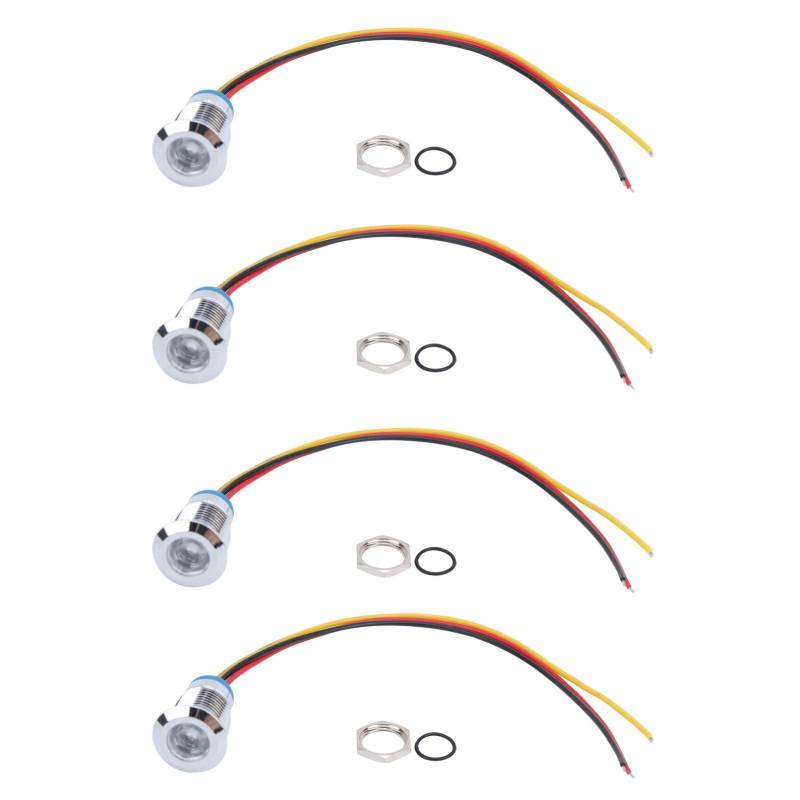 Vordringende runde LEDs 2Color -Indikatorleuchten Common Cathod 4 -Sets für Auto Computer Access Control CNC Industrial Control (Red and yellow) von Mavaol