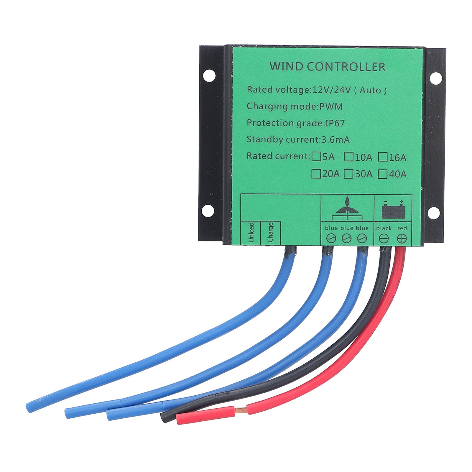 Windturbinen -Controller PWM Low -Spannungsstromgenerator Regler 100W -400W 12 V 24 V für Batterieladung und Schutz (10A) von Mavaol