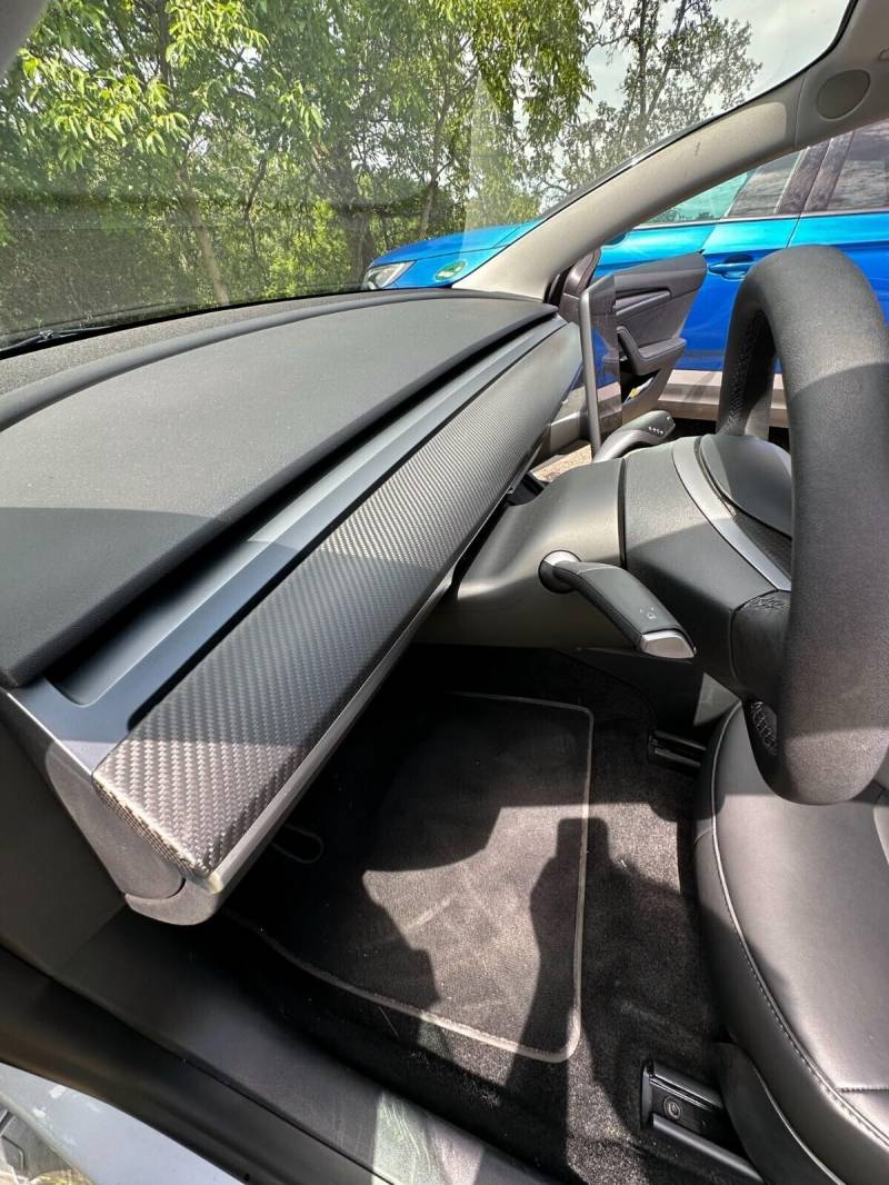 MAX AUTO CARBON kompatibel mit Tesla Model 3 Model Y voll MATT Carbon Sport Armaturenbrett Abdeckung Blenden Performance von Max Auto Carbon