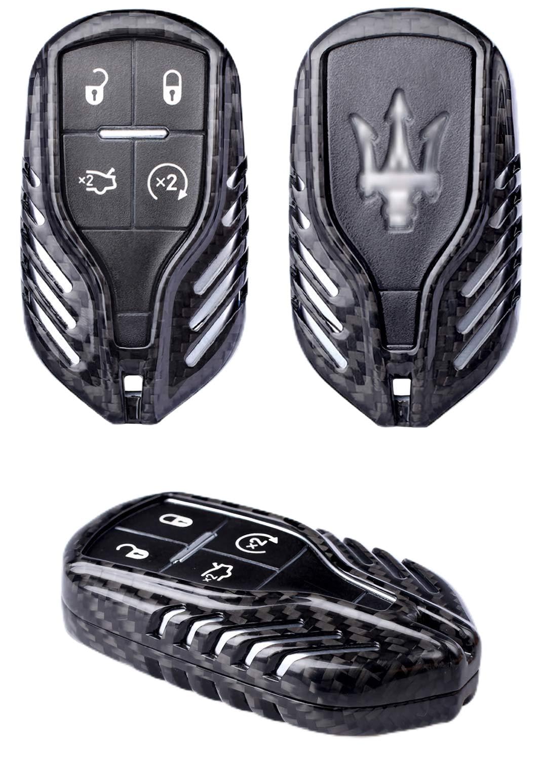 Max Auto Carbon kompatibel mit Maserati Echt Carbon Vollcarbon Schlüssel Cover Schlüssel Hülle Abdeckung für Levante Ghibli Quattroporte MC20 von Max Auto Carbon