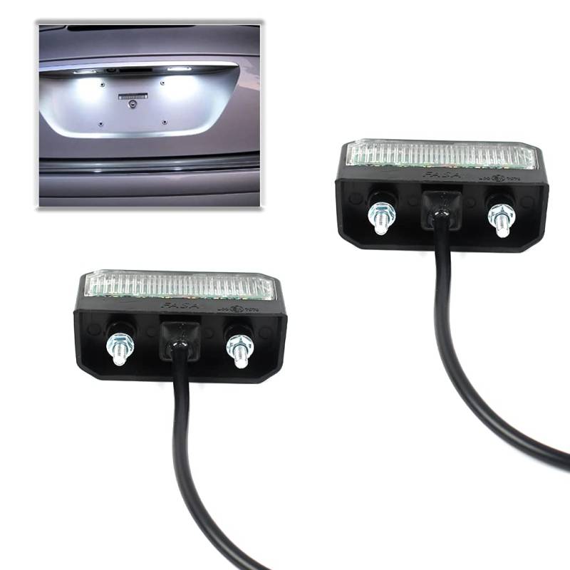 MaxAwe 2 Stk LED Kennzeichenbeleuchtung, Hinten Kennzeichenleuchten 12~24V Wasserdicht Nummernschildbeleuchtung Perfekt Für Anhänger, PKW, LKW, Motorrad Oder Boot von MaxAwe