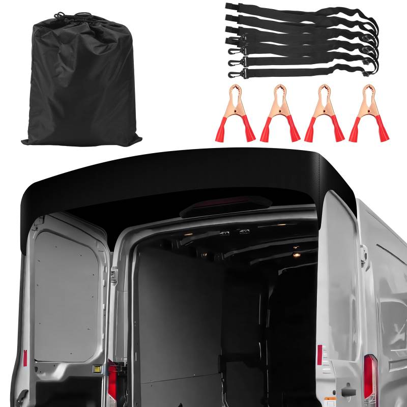 MaxAwe Auto Scheunentor Hintere Markisenabdeckung, 210D Oxford-Gewebe PVC Beschichtung Strapazierfähig, Schneentur Schutz Abdeckung mit Metallclip Aufbewahrungstasche für VW T5 T6 für Ford Transit von MaxAwe