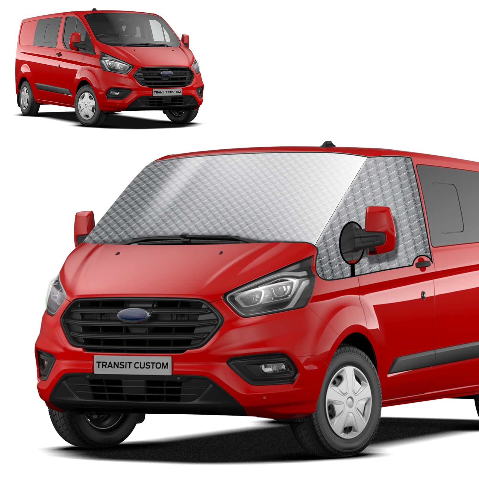 MaxAwe Auto Windschutzscheiben Abdeckung für Ford Transit Custom, Verdunkelnd Frontscheibe Schnee Frost EIS Wrap Cover, Winddichter Wasserdichter Anti-UV/Ice/Frost Scheibenfrostschutz für Frontscheibe von MaxAwe