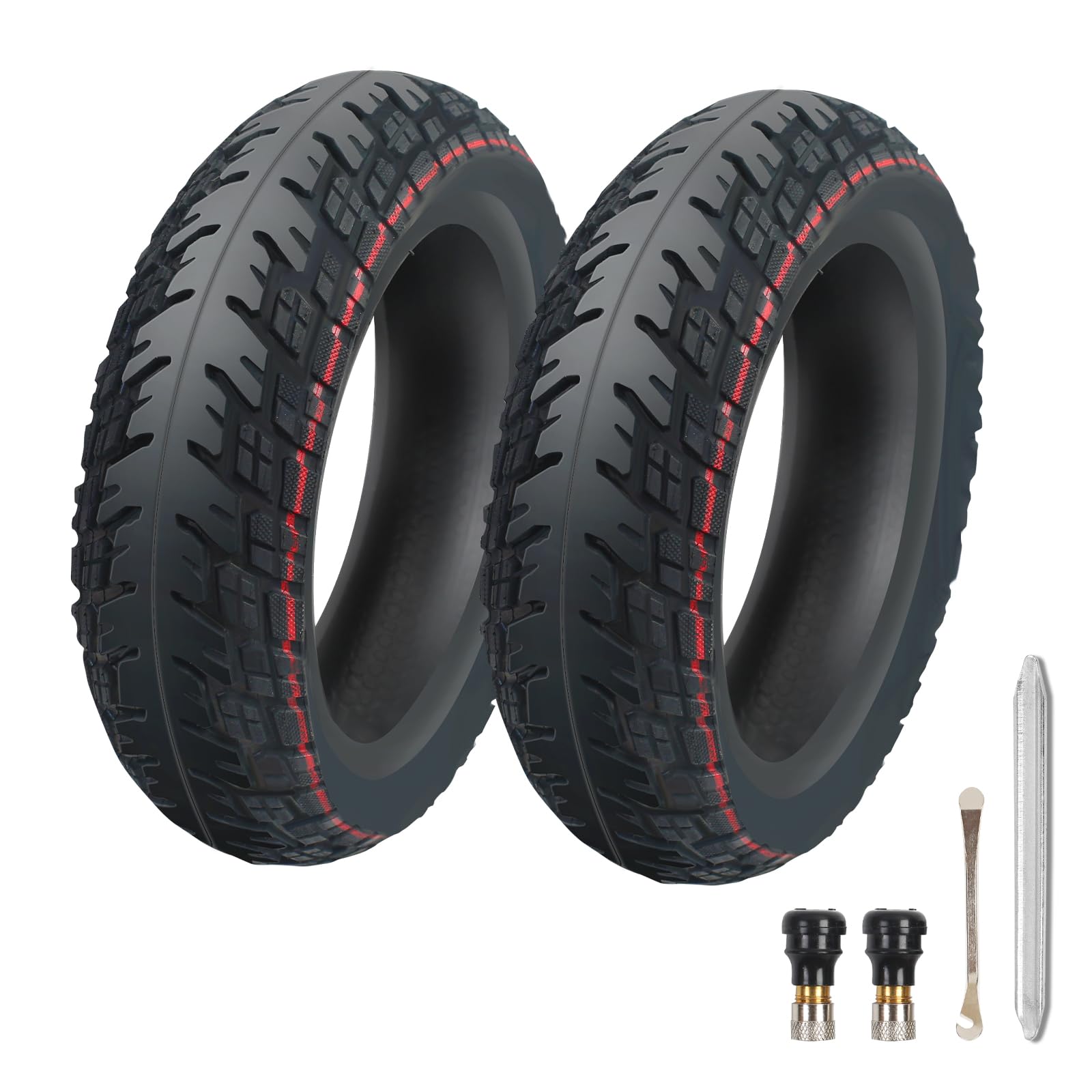 MaxEarn 2 Stück 9,5 x 2,50 Offroad Reifen, Tubeless Reifen, 9,5 Zoll E-Scooter Ersatzreifen mit Brechstange und Ventil, Offroad Vakuumreifen für NIU KQi3/Pro/Max Elektroroller von MaxEarn