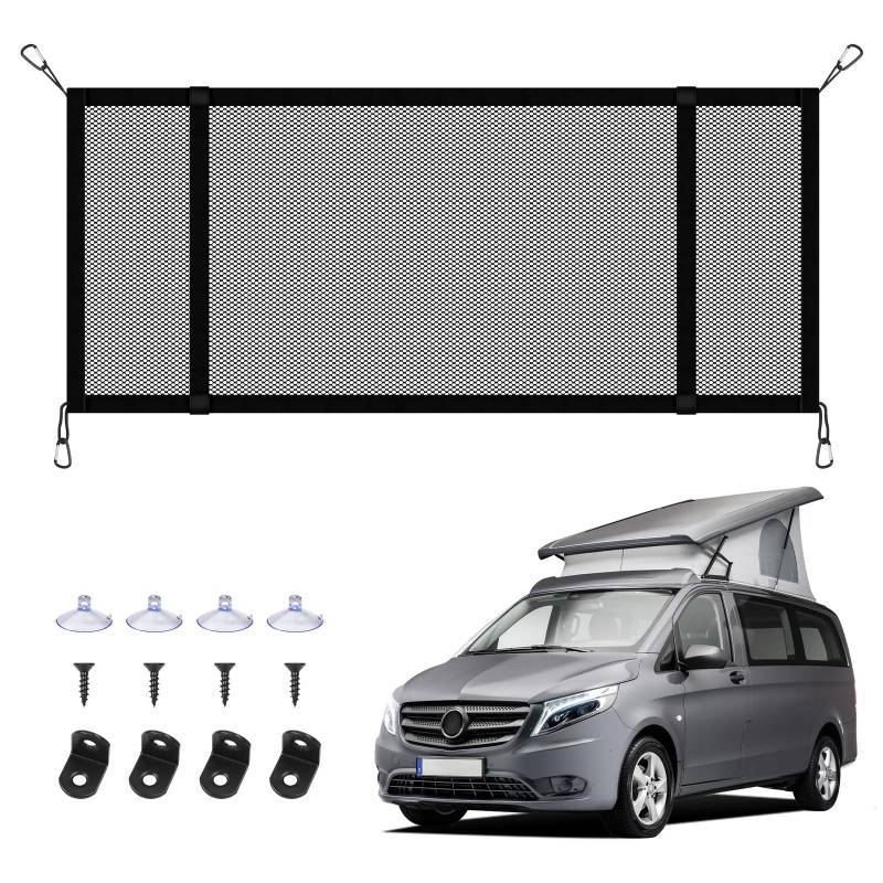 MaxEarn Auto Gepäcknetz 90 x 35 cm, Aufbewahrungs Netz für Mercedes-Benz VITO III W447, Autonetz Kofferraum Netz Autodach Nylon Netztasche für das Aufstelldach Mercedes-Benz Wohnmobile von MaxEarn