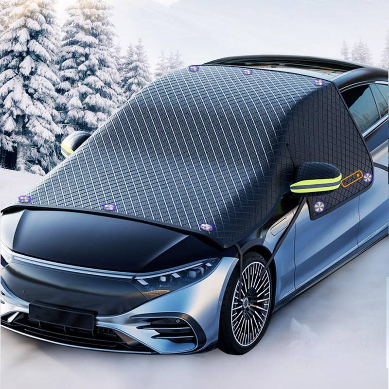 Maxee Frontscheibenabdeckung Auto Winter, Türgriffe Abdecken, Windschutzscheibenabdeckung 10 Magnet, Scheibenabdeckung Abdeckung Auto Frontscheibe Für Die Frost, Gegen EIS, Staub, UV, Schnee von Maxee