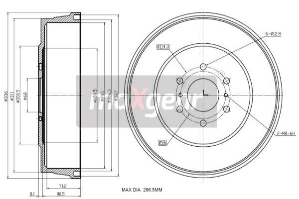 Bremstrommel Hinterachse Maxgear 19-3223 von Maxgear