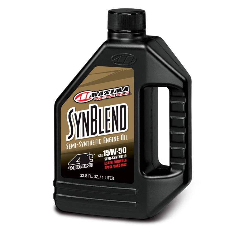Maxima SynBlend Ester SAE 15W-50 Halb Synthetisches 4-Takt Motoröl, 1 Liter von Maxima