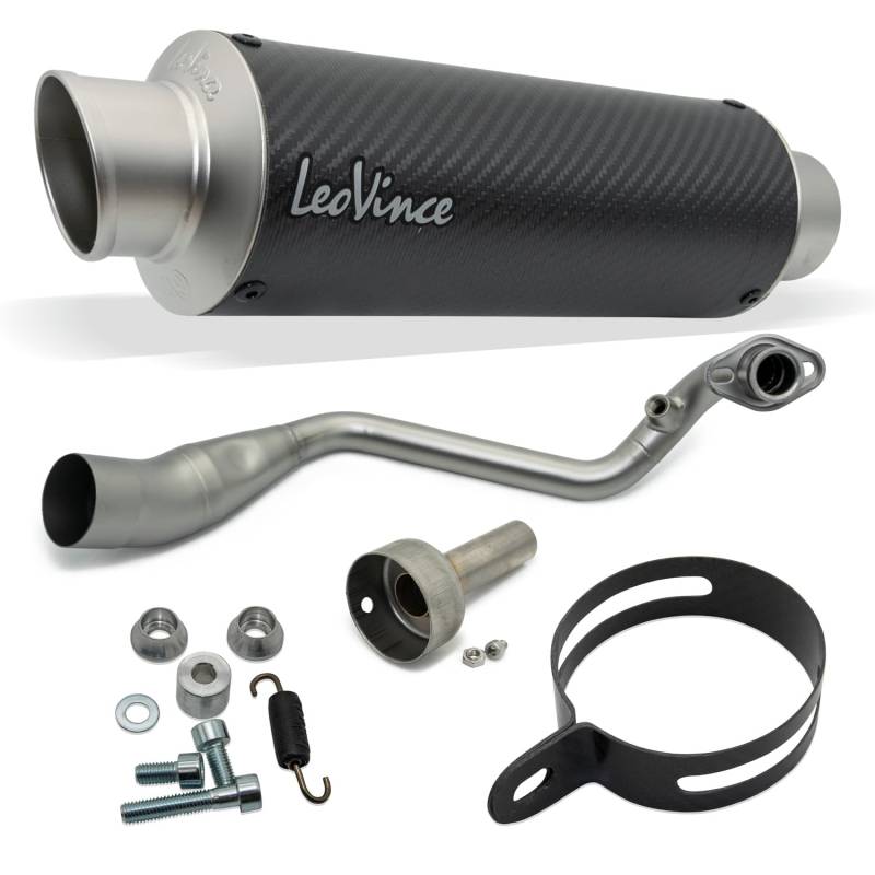 Auspuffanlage LeoVince Komplettanlage GP CORSA MATTE, Carbon, 1/1 für Aprilia SR GT 125/200 von Maxtuned