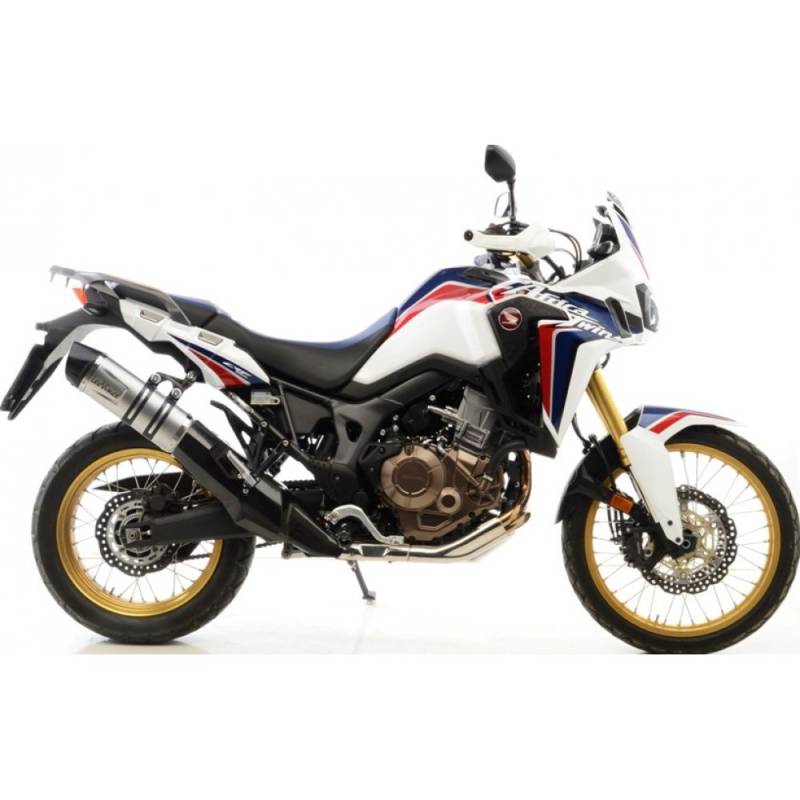 Endschalldämpfer/Auspuffanlage LeoVince SLIP-ON SBK LV ONE EVO, Edelstahl, Carbon Kappe, mit Zulassung für Honda CRF 1000 L Africa Twin von Maxtuned