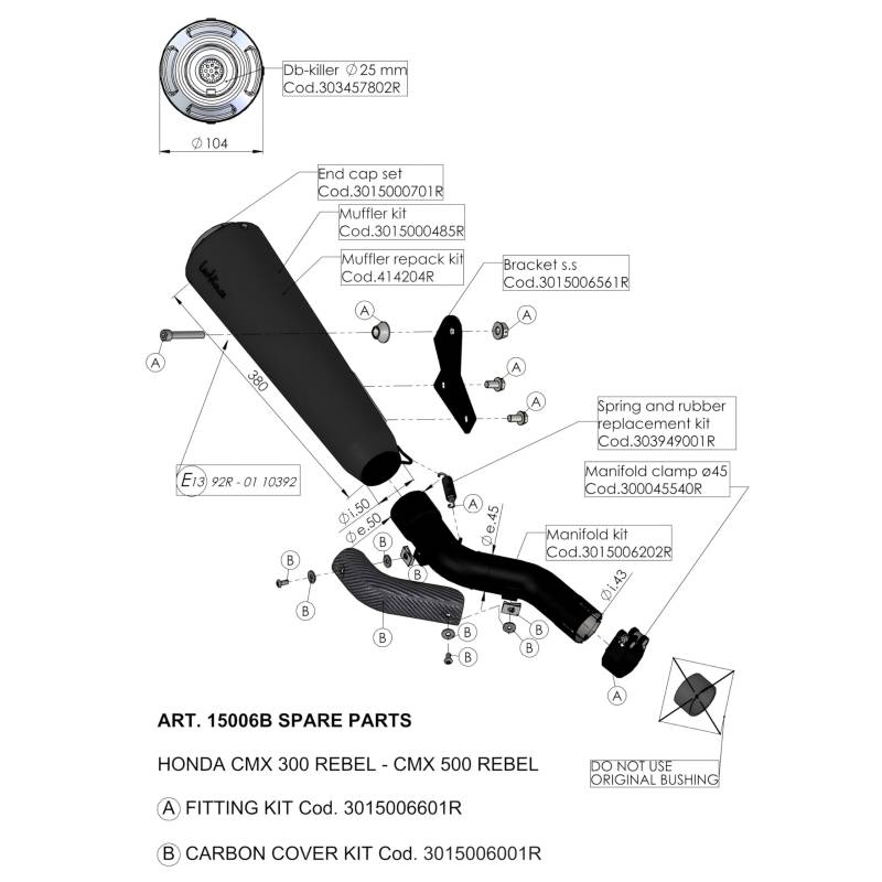 Hitzeschild Ersatzteil Set LeoVince Auspuffanlage, Carbon von Maxtuned