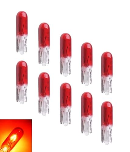 Maxxoni - 10x ROT W1,2W 12V T5 Glassockellampe Tacho Cockpit Auto Instrumentenbeleuchtung von MAXXONI