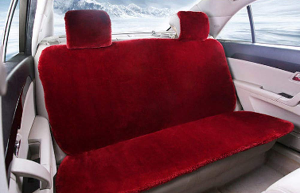 Mayco Bell 1 x Autositzbezüge aus Kunstfell, niedliches Auto-Innenzubehör, Kissenbezug, Styling, Winter, Plüsch, Autositzbezug (rote Rückseite). von Mayco Bell