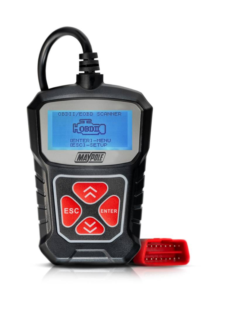 Maypole 12 V OBD II Scanner, multifunktionales Diagnosewerkzeug, Fahrzeug-Fehlercode-Lesegerät von Maypole