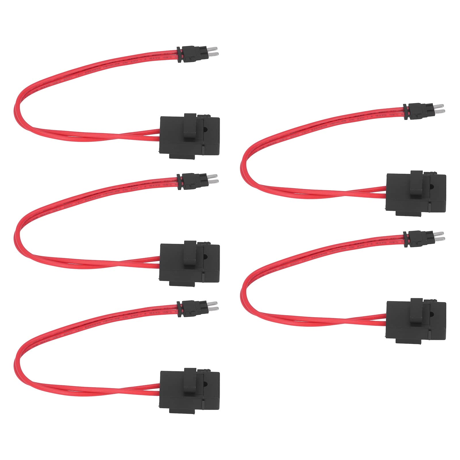 Auto-Sicherungshalter-Anschluss, Mini-Hochleistungs-Kabelverlängerung, 20 A, für Fahrzeug-Geldautomaten, 16 AWG, mit 5 Sicherungen (ACM lange Füße 9,1 mm) von Mayueri