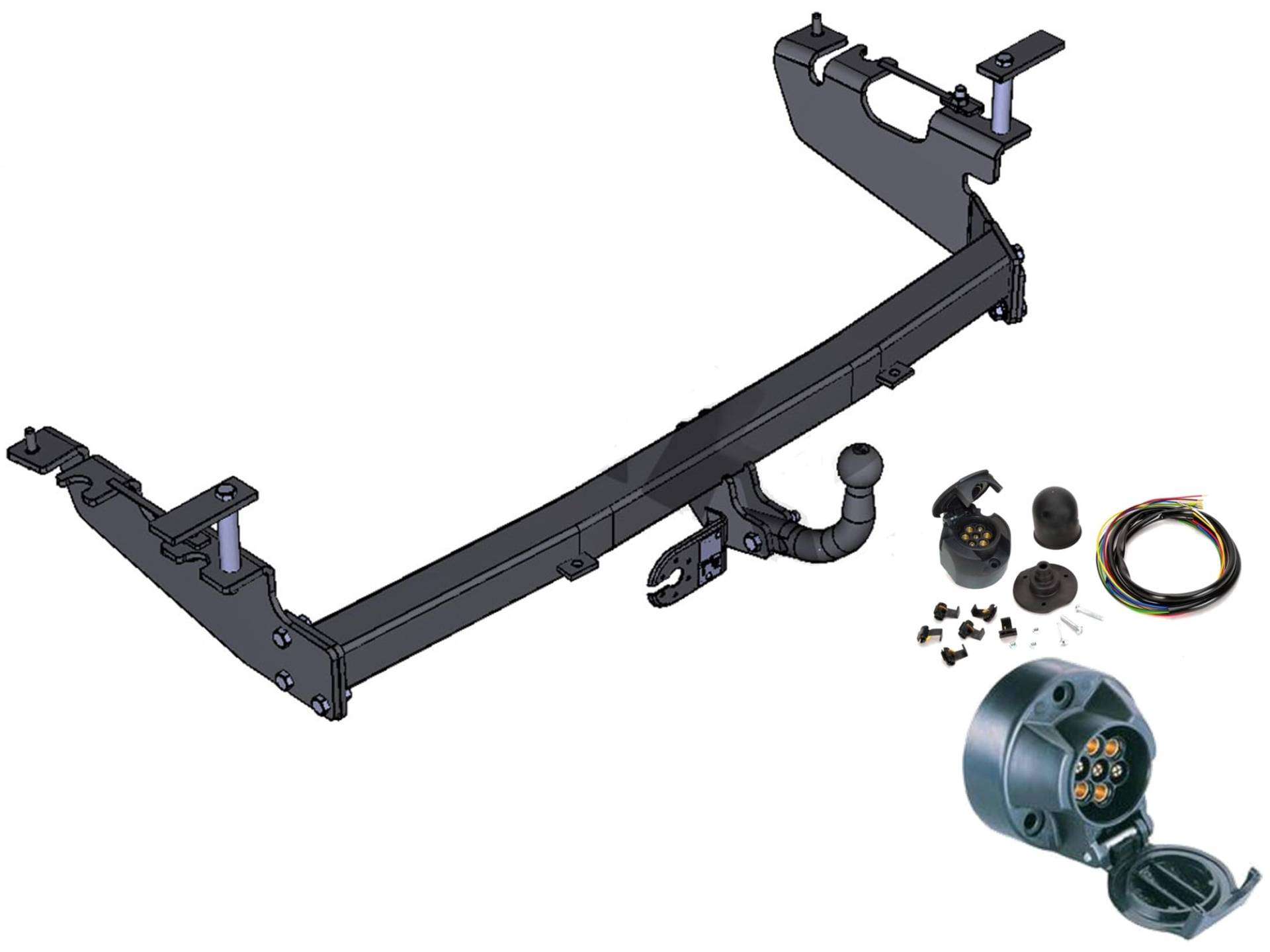 AHK Anhängerkupplung mit Elektrosatz 7 polig für Mazda MPV 2004-2009 Anhängevorrichtung Hängevorrichtung - starr, mit angeschraubtem Kugelkopf von Mazda MPV 2004-2009